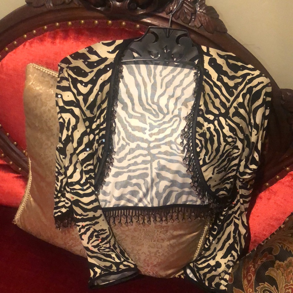 Joseph Ribkoff Animal Print Jacket with Black Accents